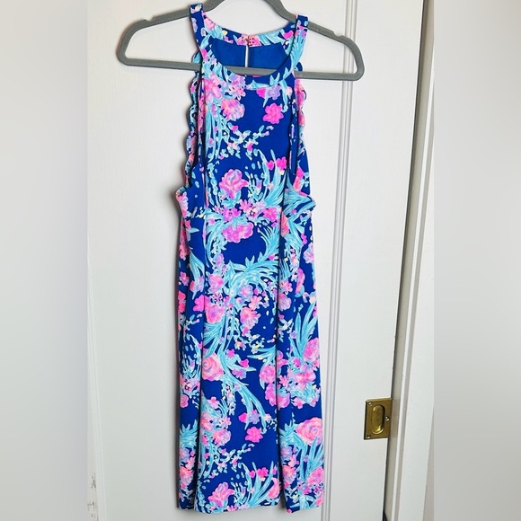 Lilly Pulitzer | Dresses | Lilly Pulitzer Blue And Pink Floral Midi